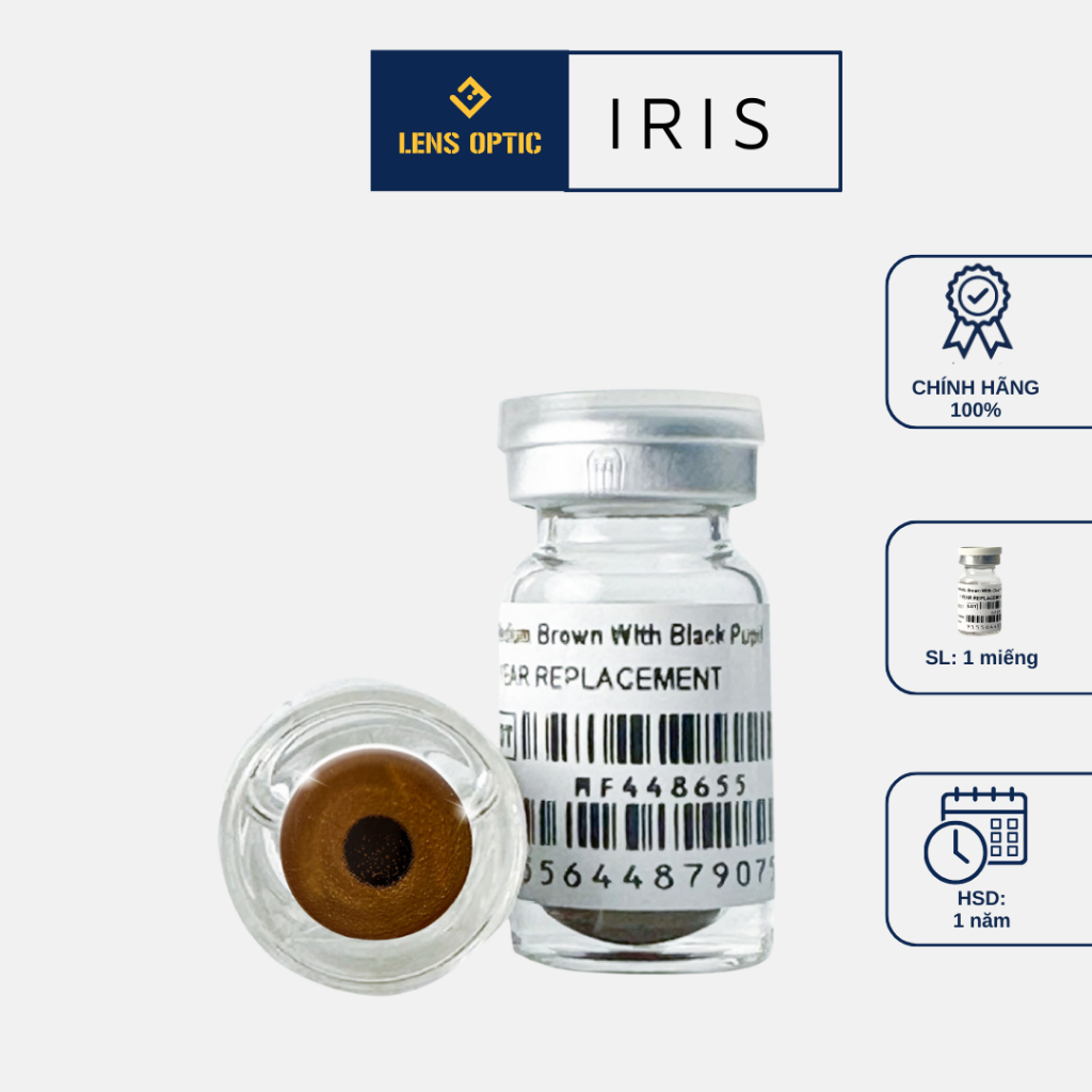 Kính Áp Tròng Che Khuyết Điểm Mắt IRIS BLACK PUPIL, Lens Thẩm Mỹ Iris