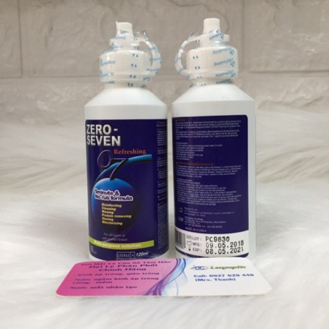 Nước ngâm kính áp tròng Zero Seven 160ml -  Sạch Sâu, Khử Trùng