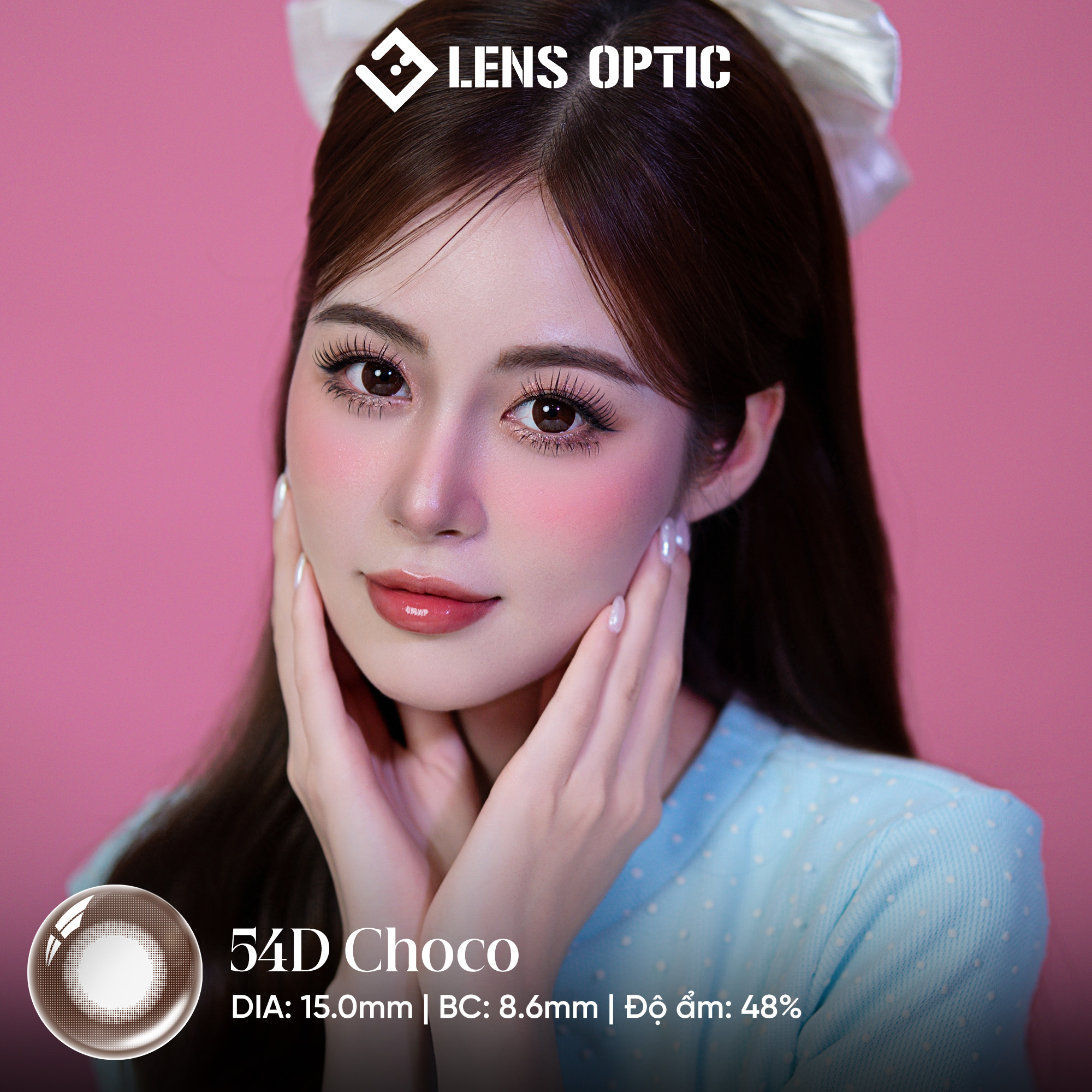 KÍNH ÁP TRÒNG 6 THÁNG MÀU 54D CHOCO GIÃN TRÒNG 15.0mm