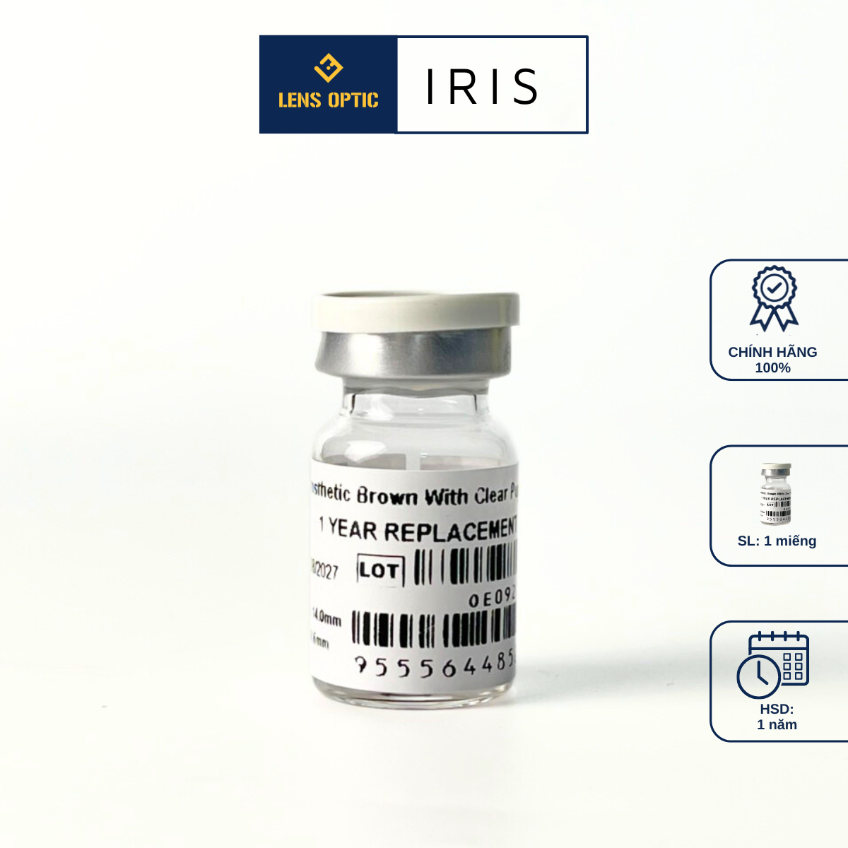 Kính Áp Tròng Che Khuyết Điểm IRIS CLEAR PUPIL, Lens Thẩm Mỹ Y Tế