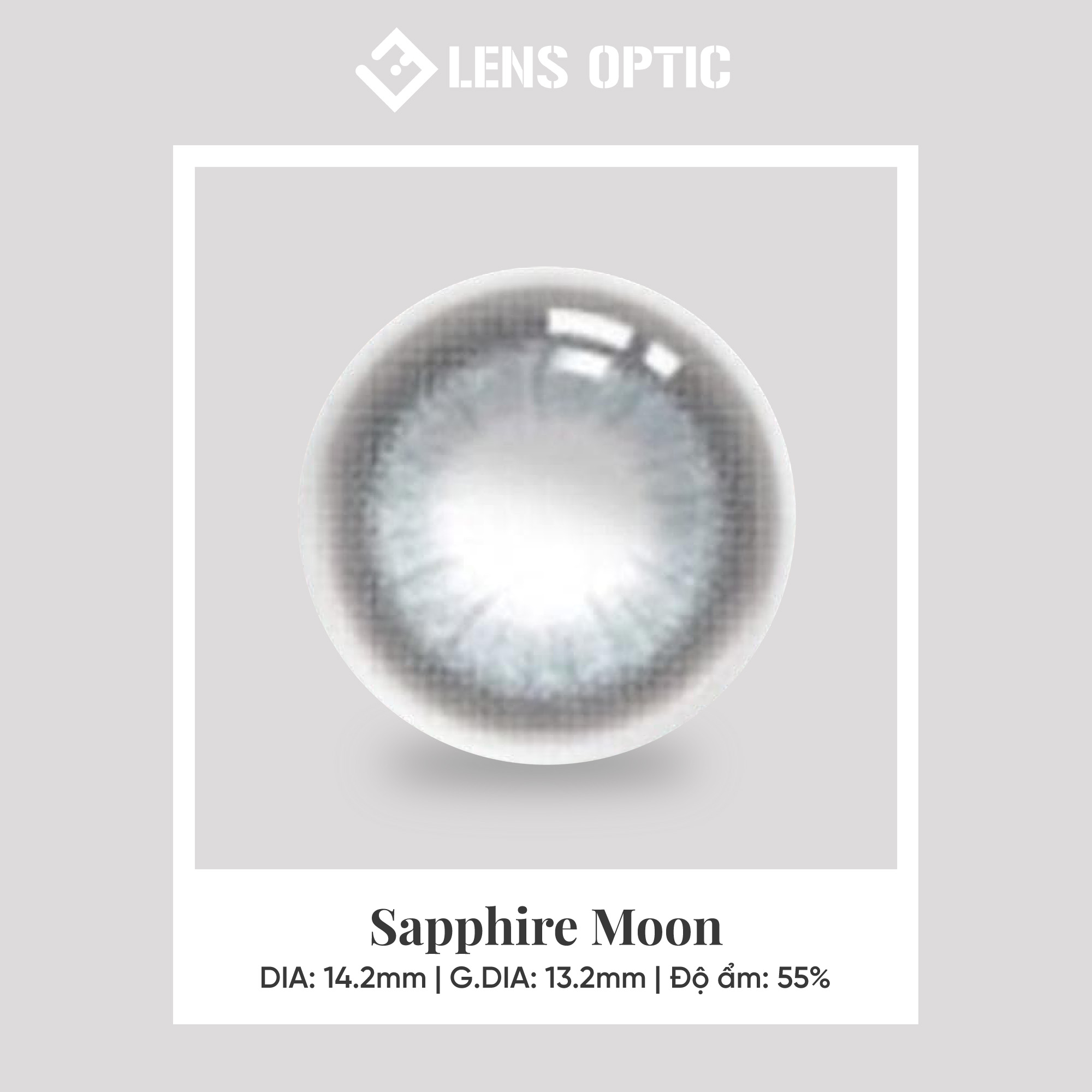 Kính áp tròng 1 ngày Clalen Sapphire Moon – Lens màu xanh ánh trăng có độ cận