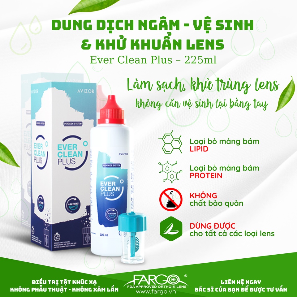 Dung dịch ngâm, vệ sinh và khử khuẩn Avizor Ever Clean Plus cho kính áp tròng