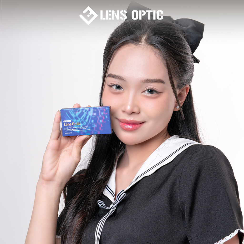 Kính Áp Tròng 1 Tháng Lens Optic màu Hazel, lens nâu tự nhiên có độ cận