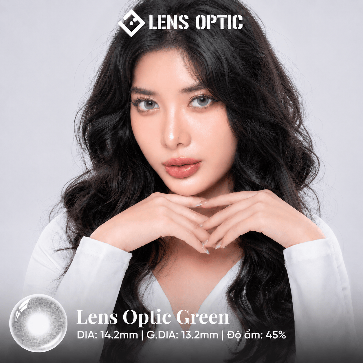 Kính Áp Tròng 1 Tháng Lens Optic Màu Green, lens màu xanh có độ cận