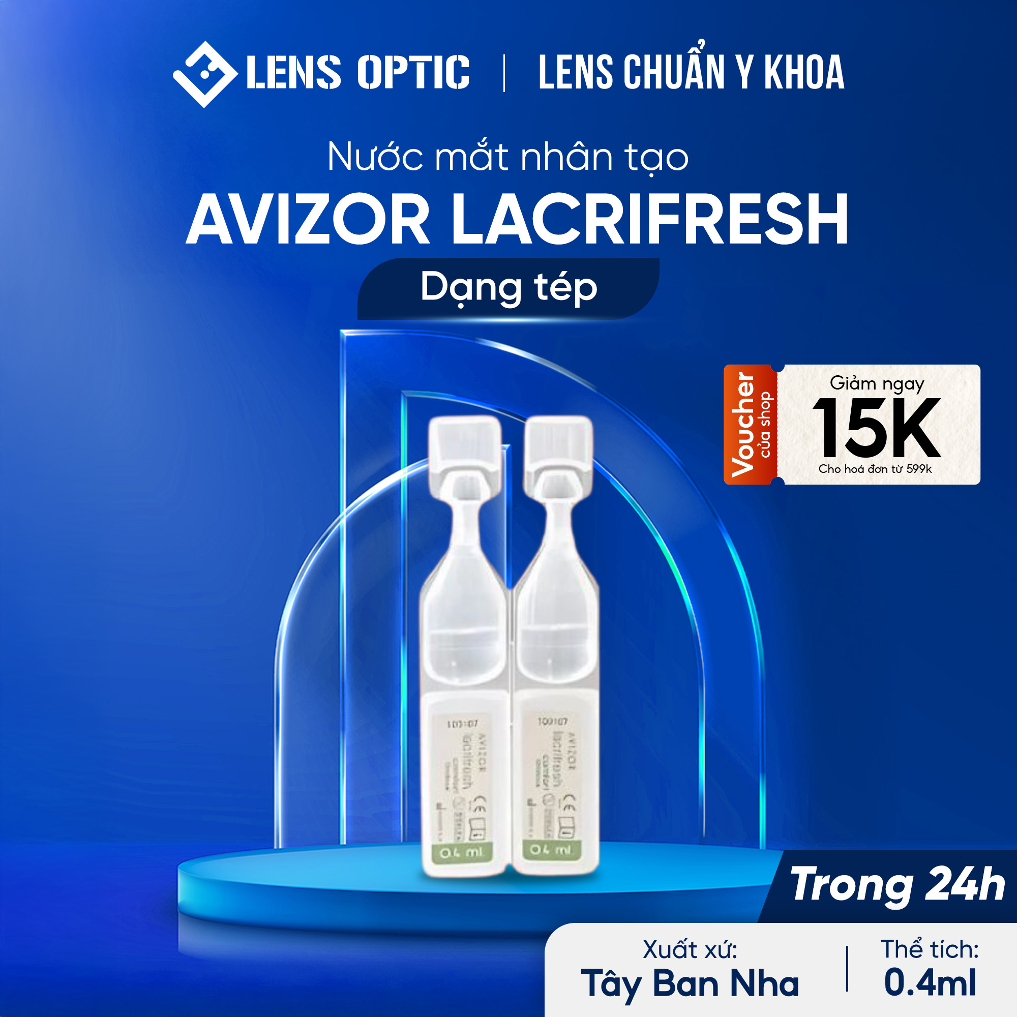 Nước Mắt Nhân Tạo Avizor Dạng Tép 0.4ml - Không Chất Bảo Quản