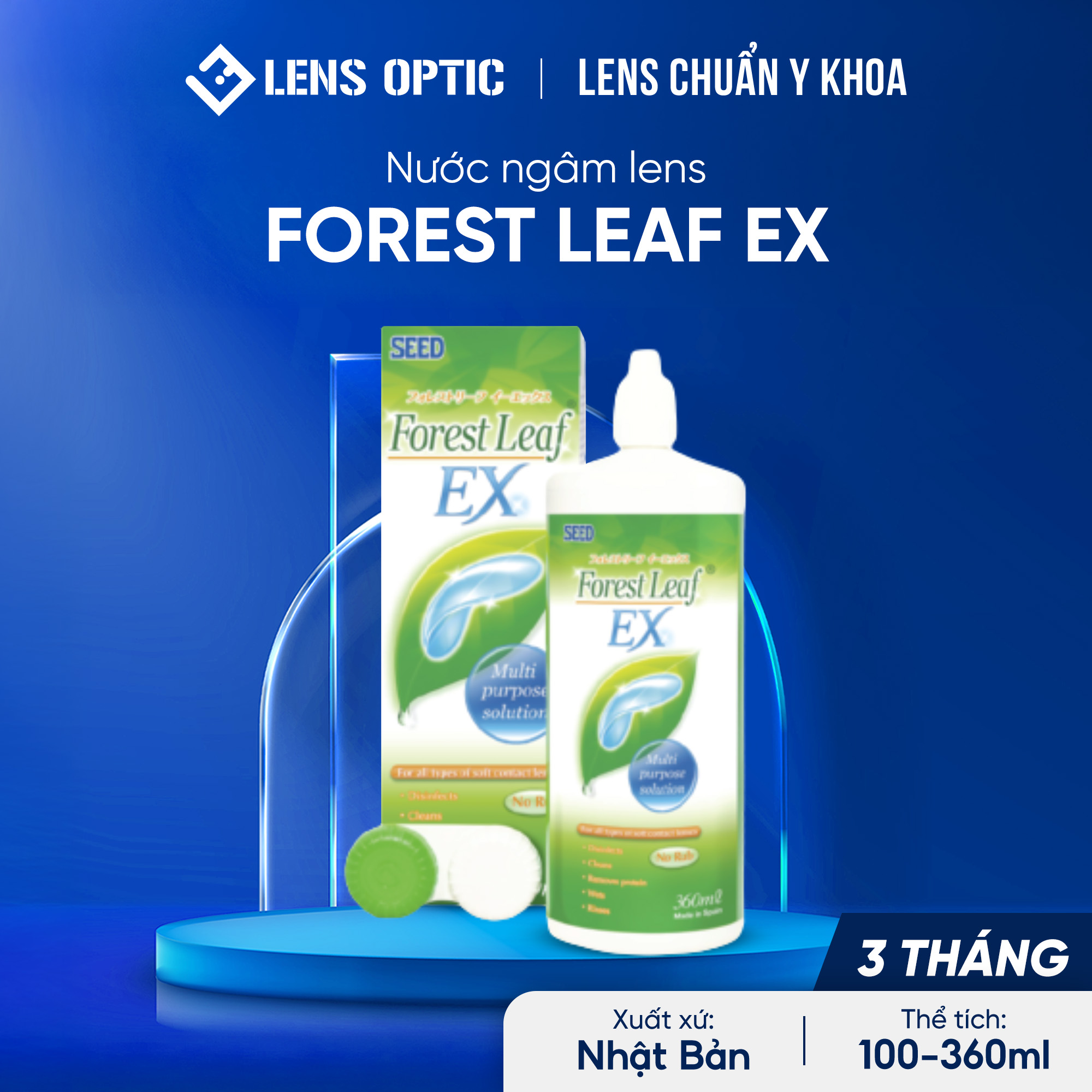 Dung dịch ngâm rửa kính áp tròng Forest Leaf Ex - Dịu Nhẹ, Chống Khô Mắt