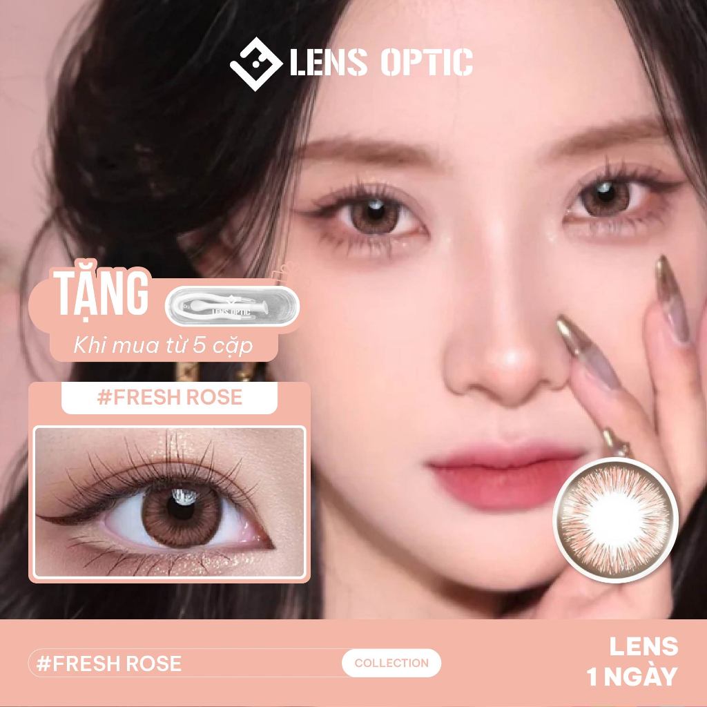 Kính Áp Tròng ACUVUE Define Fresh Rose: Lens Màu Hồng Tự Nhiên 1 Ngày Cho Mắt Cận