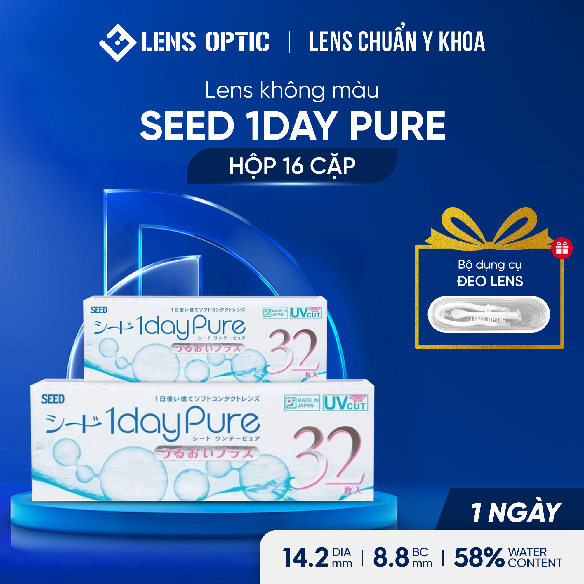 Kính Áp Tròng Viễn Thị SEED 1 Day -  Êm Ái, Chất Lượng Nhật Bản