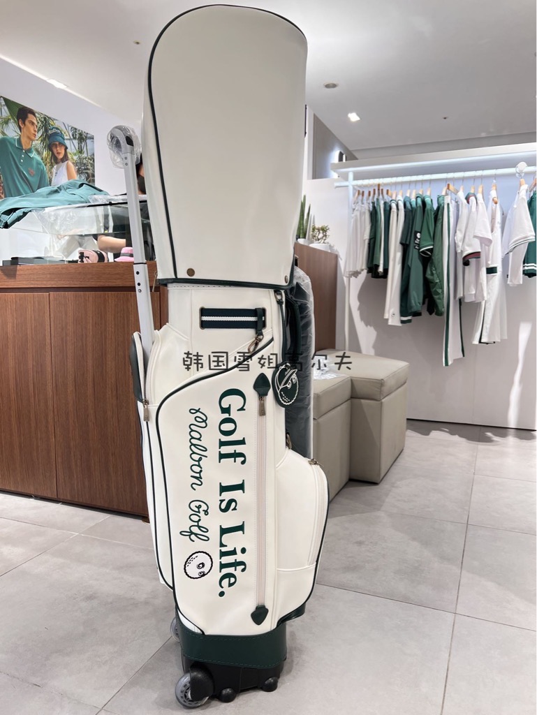 túi gậy bánh xe malbon new shop golf hồng nhung