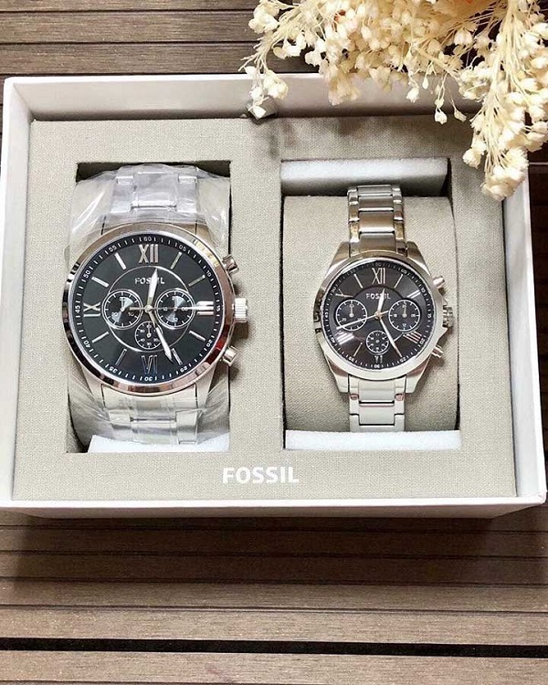 Đồng hồ fossil nam nữ mặt tròn