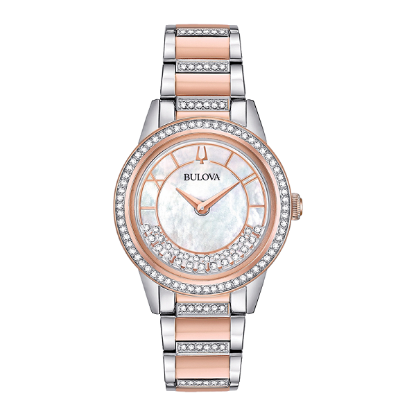 Đồng hồ Bulova nữ đính đá mặt tròn