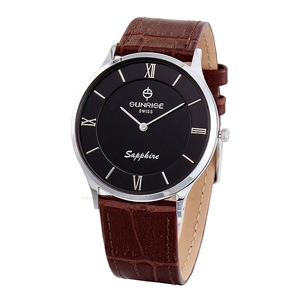 Đồng hồ sapphire nam dây da