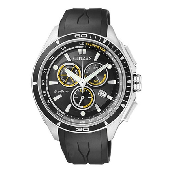Cá tính với đồng hồ Citizen nam Eco Drive năng lượng mặt trời AT0955-01E - dây nhựa