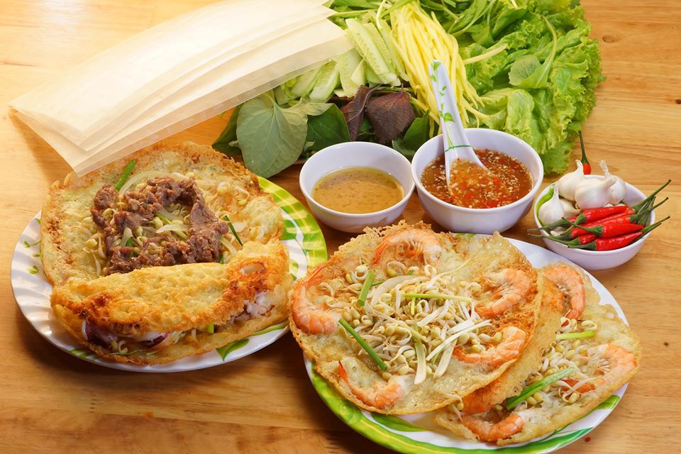 Bánh tráng cuốn bánh xèo