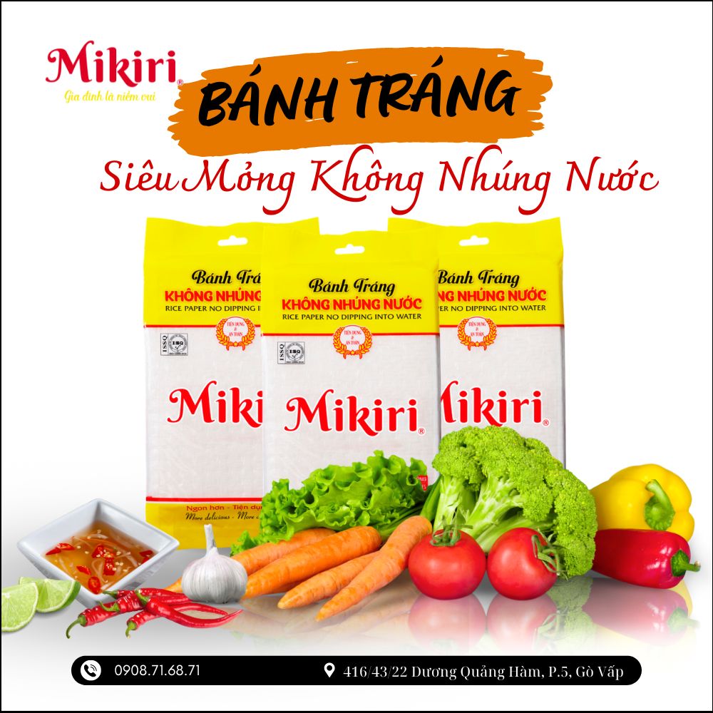 Bánh Tráng Siêu Mỏng Không Nhúng Nước Mikiri Bánh Tráng Siêu Mỏng Không Nhúng Nước Mikiri