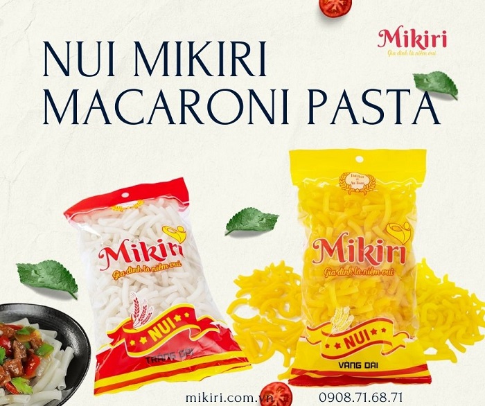Gói nui khô các loại Mikiri tiện dụng 200g và 400g Macaroni-pasta