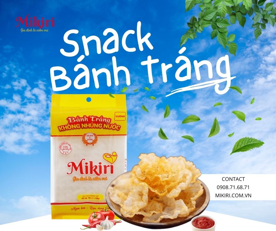 Bánh tráng Mikiri - Nguyên liệu cuốn tiện dụng cho món ăn  Snack-banh-trang