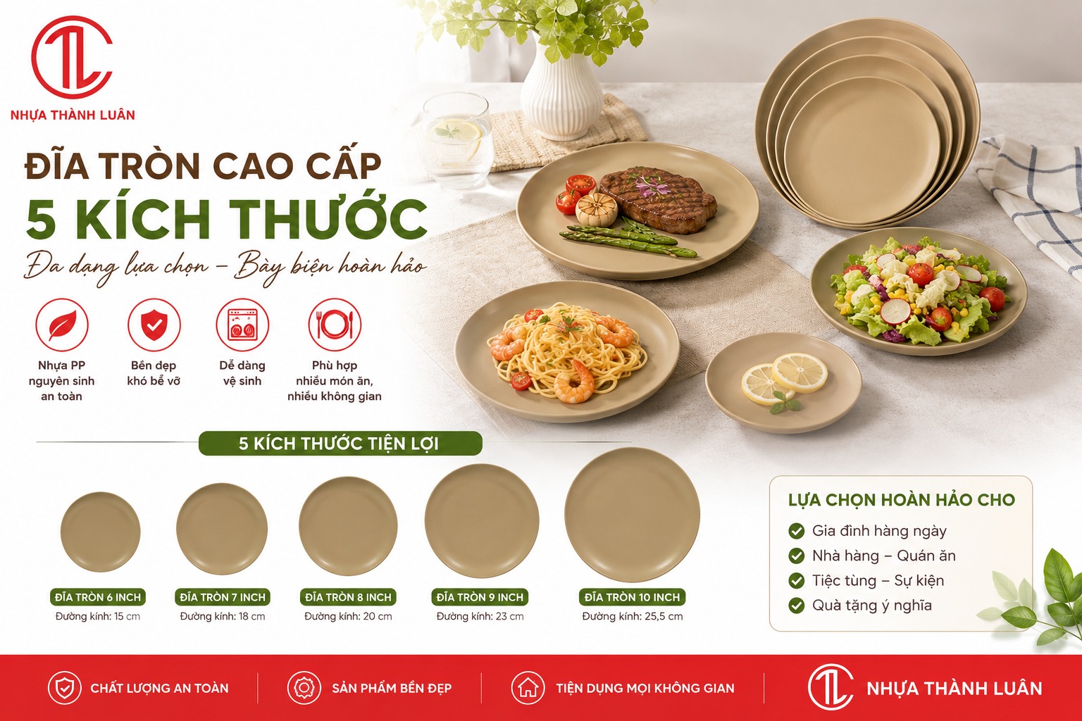 Bộ Đĩa Tròn Nhựa Cao Cấp Nhựa Thành Luân – Giải Pháp Gia Dụng Bền Đẹp Cho Mọi Gia Đình