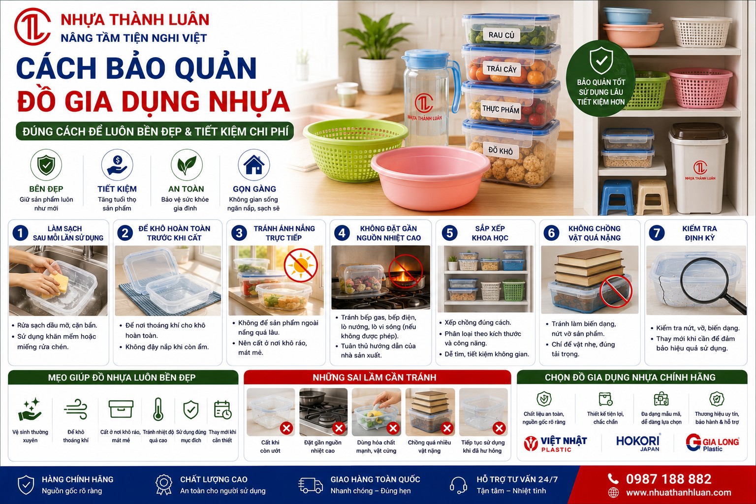 CÁCH BẢO QUẢN ĐỒ GIA DỤNG NHỰA ĐÚNG CÁCH ĐỂ LUÔN BỀN ĐẸP