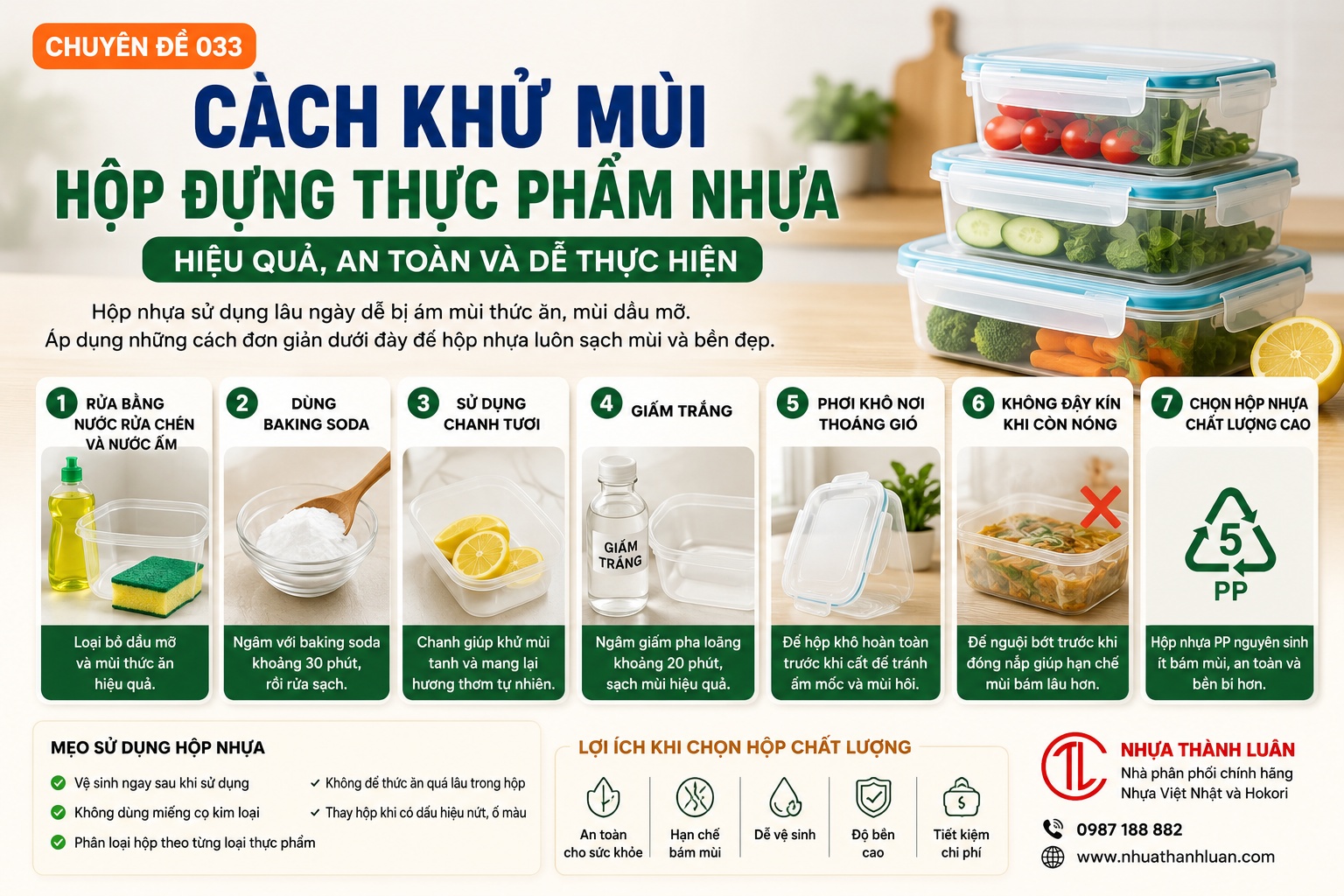 Cách Khử Mùi Hộp Đựng Thực Phẩm Nhựa Hiệu Quả, An Toàn Và Dễ Thực Hiện