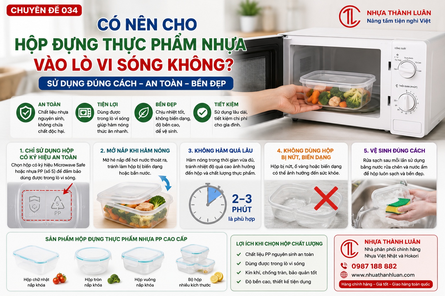 Có Nên Cho Hộp Đựng Thực Phẩm Nhựa Vào Lò Vi Sóng Không?