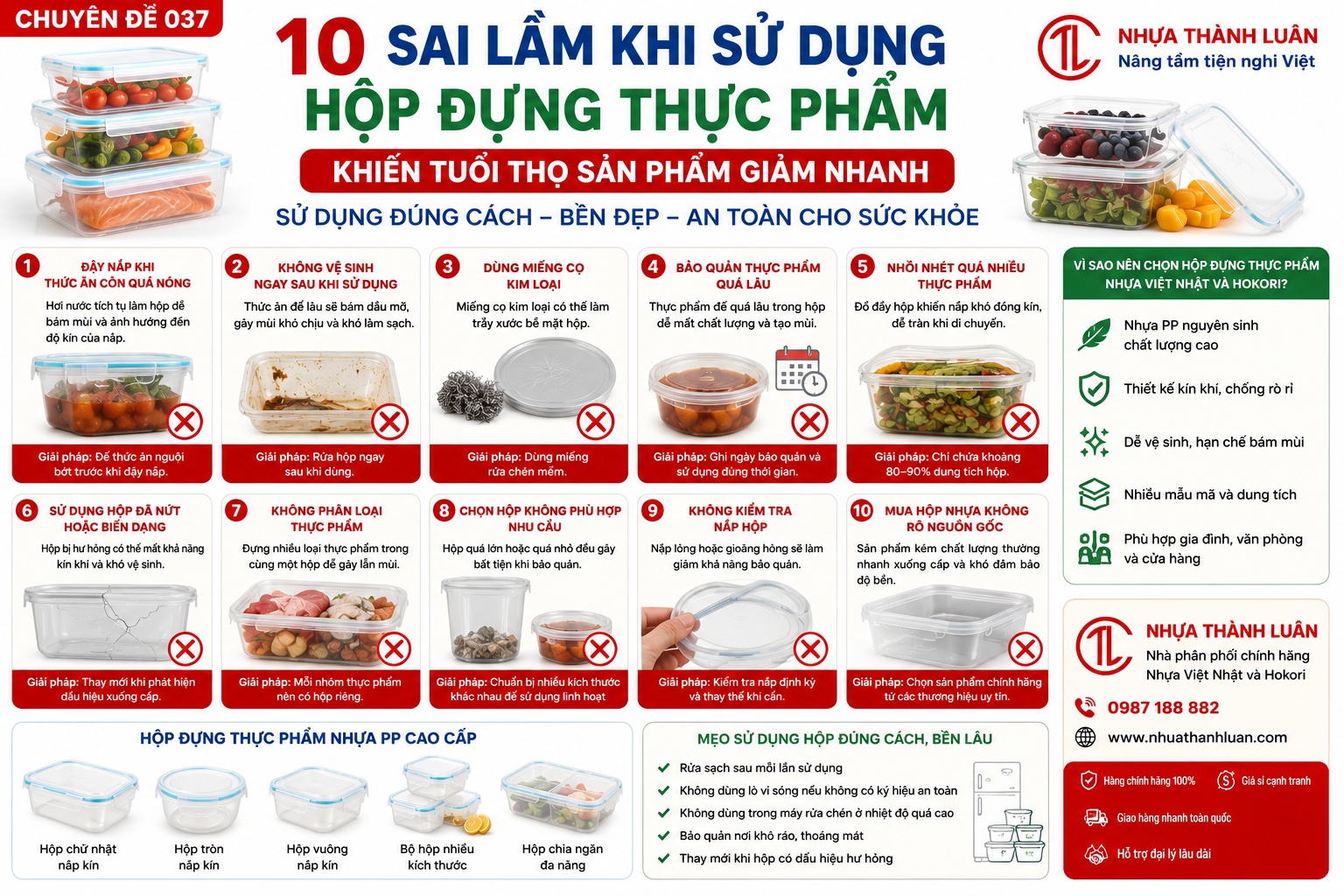 10 Sai Lầm Khi Sử Dụng Hộp Đựng Thực Phẩm Khiến Tuổi Thọ Sản Phẩm Giảm Nhanh
