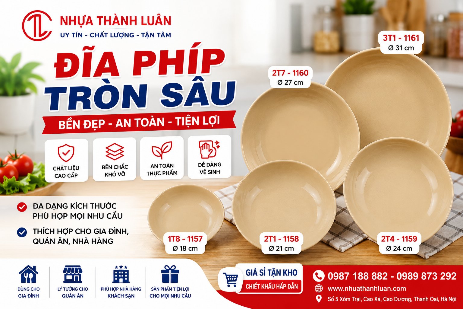 Đĩa Phíp Tròn Sâu – Giải Pháp Hoàn Hảo Cho Bữa Cơm Gia Đình Và Kinh Doanh Ăn Uống