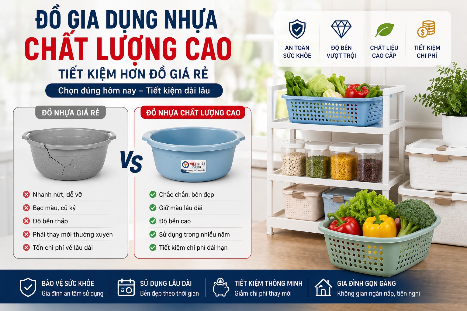 Đắt Hay Rẻ Không Phải Là Điều Quan Trọng Nhất Khi Mua Đồ Gia Dụng Nhựa