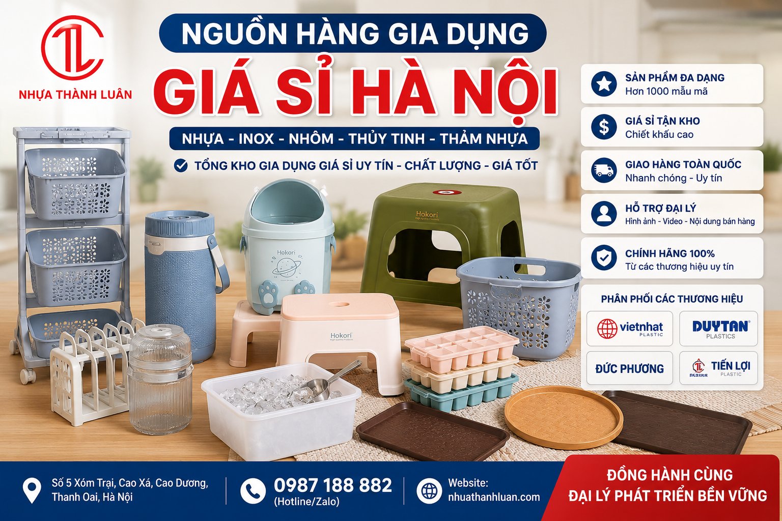 Nguồn Hàng Gia Dụng Giá Sỉ Hà Nội Uy Tín – Tổng Kho Nhựa Thành Luân Phân Phối Nhựa, Inox, Nhôm, Thủy Tinh Toàn Quốc