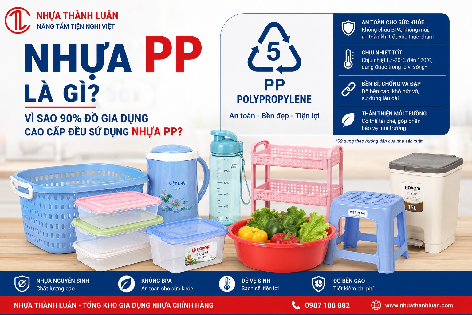  NHỰA PP LÀ GÌ? VÌ SAO 90% ĐỒ GIA DỤNG CAO CẤP ĐỀU SỬ DỤNG NHỰA PP?