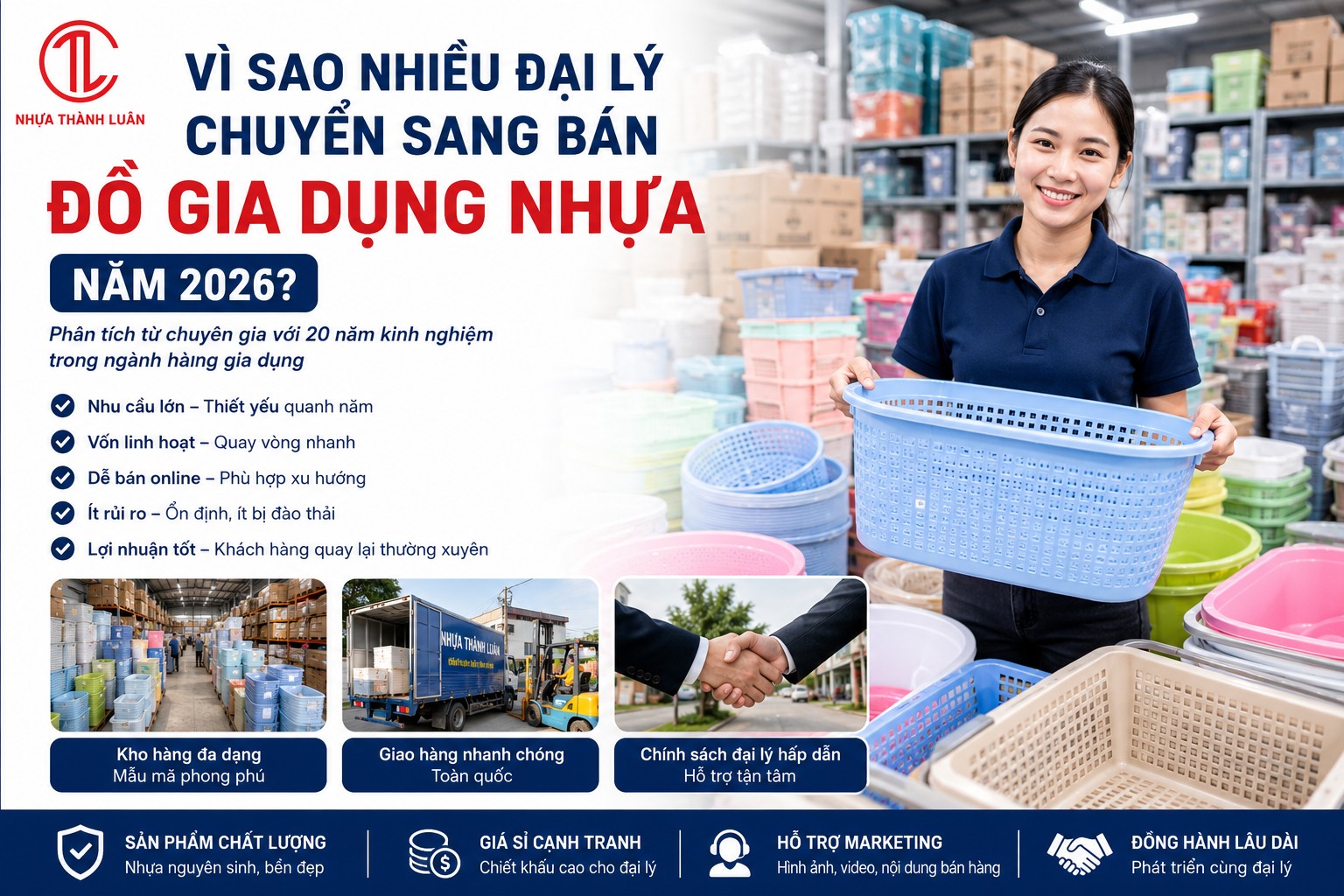 Vì sao nhiều đại lý chuyển sang bán đồ gia dụng nhựa năm 2026?