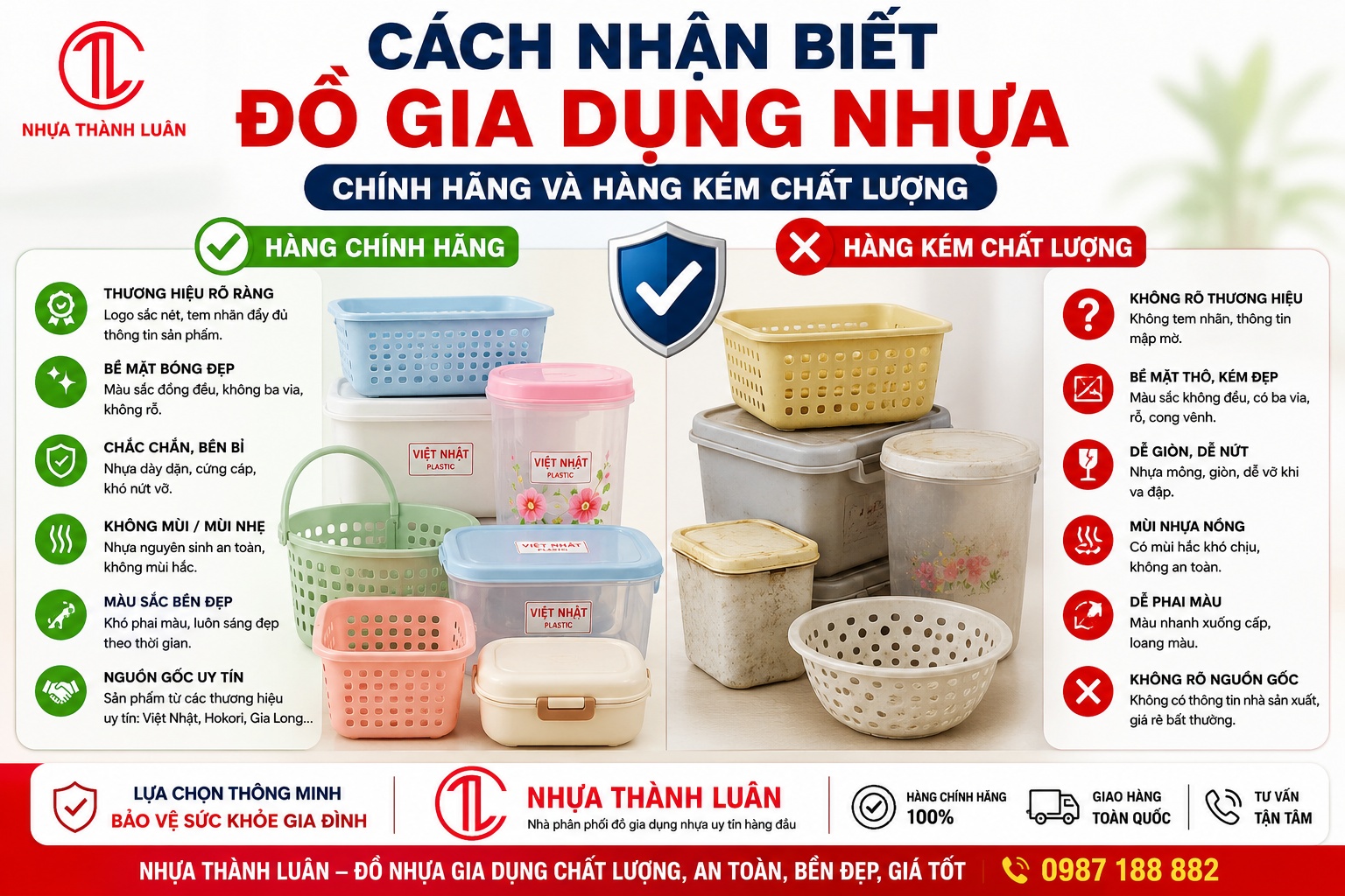 Cách Nhận Biết Đồ Gia Dụng Nhựa Chính Hãng Và Hàng Kém Chất Lượng