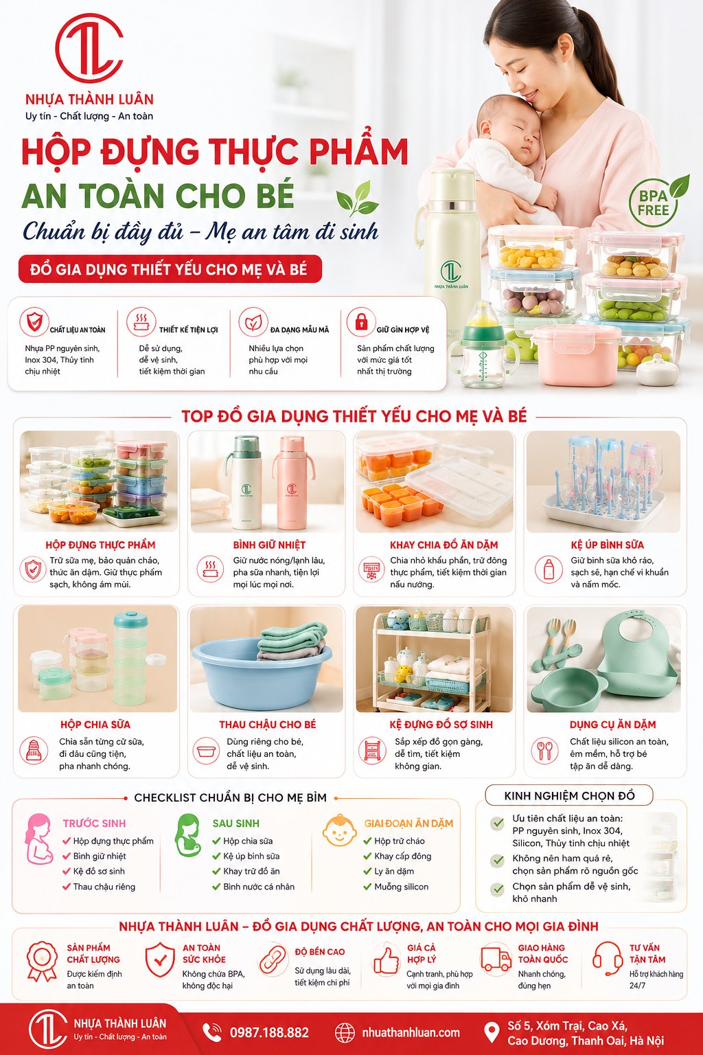 Hộp Đựng Thực Phẩm An Toàn Cho Bé & Những Đồ Gia Dụng Thiết Yếu Mẹ Bỉm Cần Chuẩn Bị Trước Khi Đi Sinh