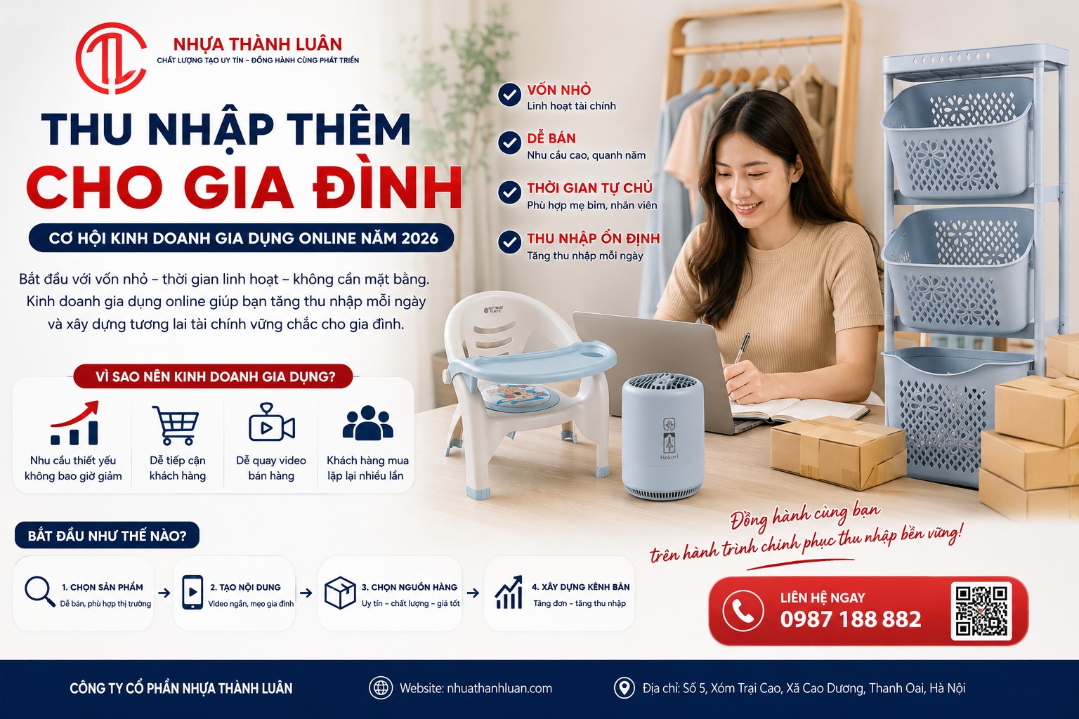 Thu Nhập Thêm Cho Gia Đình Năm 2026 – Vì Sao Ngày Càng Nhiều Người Chọn Kinh Doanh Gia Dụng Online?