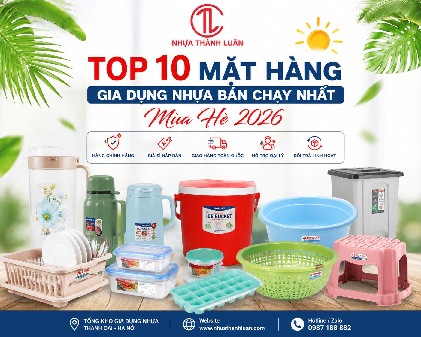 TOP 10 MẶT HÀNG GIA DỤNG NHỰA BÁN CHẠY NHẤT MÙA HÈ 2026 CHO ĐẠI LÝ