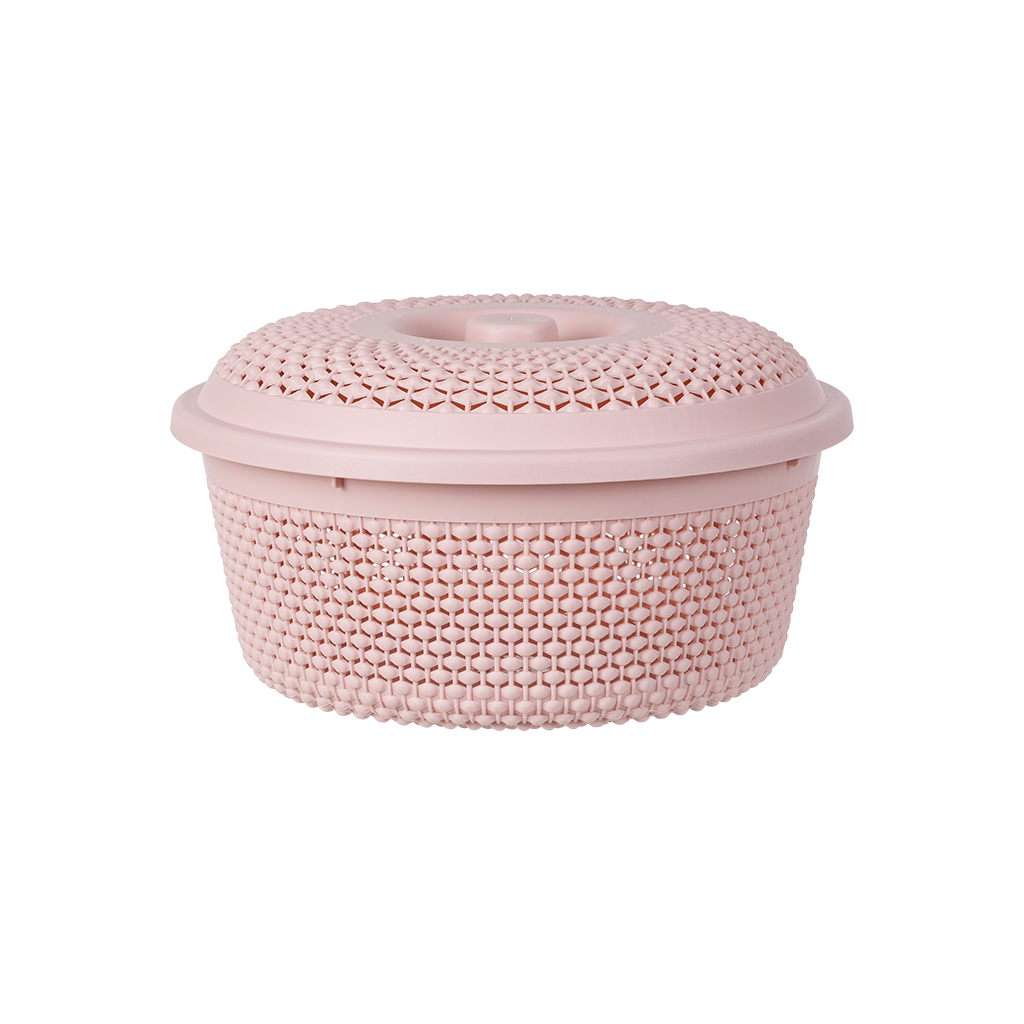 rổ nắp tròn chấm bi hokori 3268