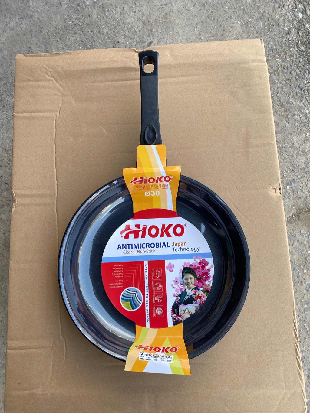 chảo cạn vân đá đáy từ 30 cm hioko