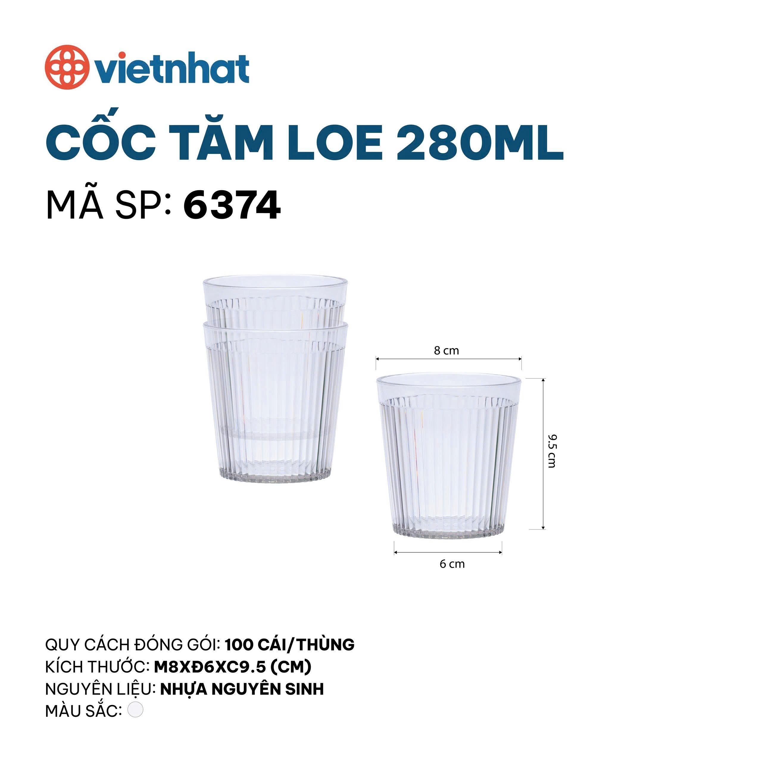 CỐC TĂM LOE 280ML 6374