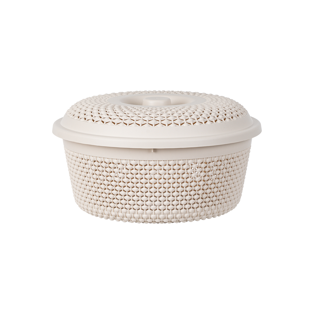 rổ nắp tròn chấm bi hokori 3268