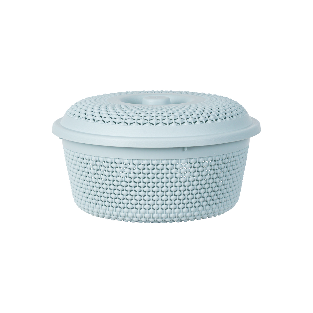 rổ nắp tròn chấm bi hokori 3268