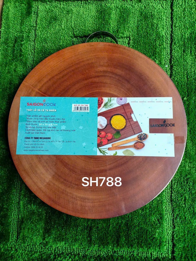 thớt gỗ xà cừ tròn 788 mega