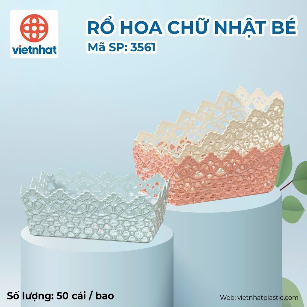 RỔ HOA CHỮ NHẬT BÉ 3561