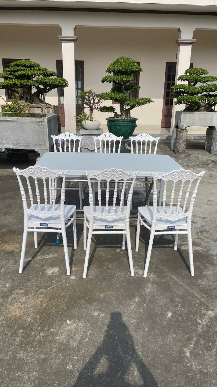 ghế đốt trúc bambo trắng ngọc trai dành cho nhà hàng quán ăn và sự kiện  aladanh-net-vn