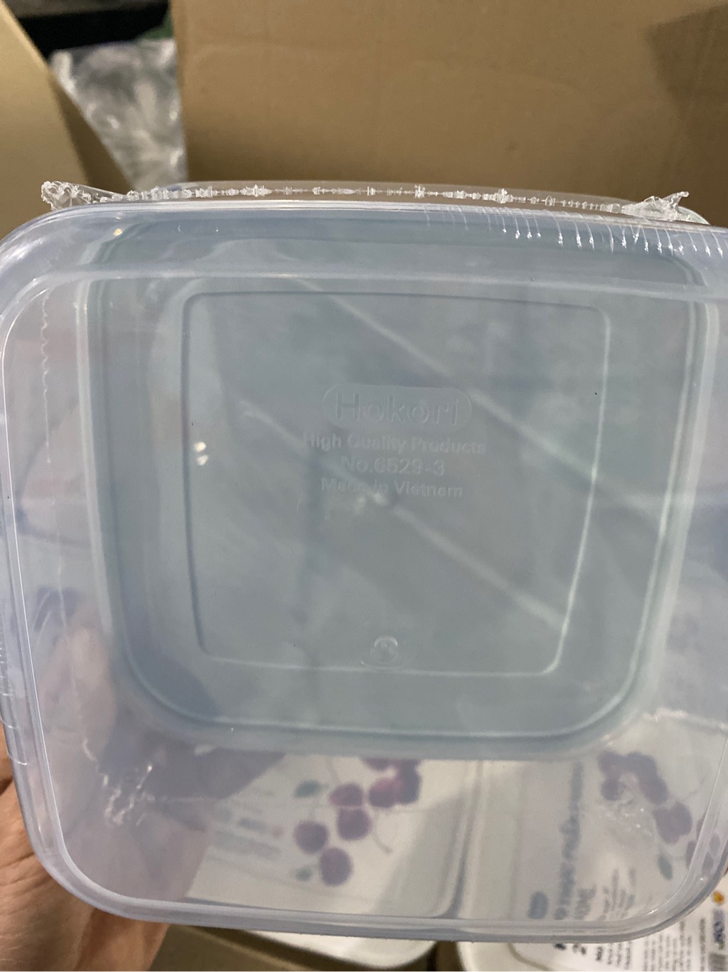 HỘP THỰC PHẨM VUÔNG 2400ML HOKORI 6529-3