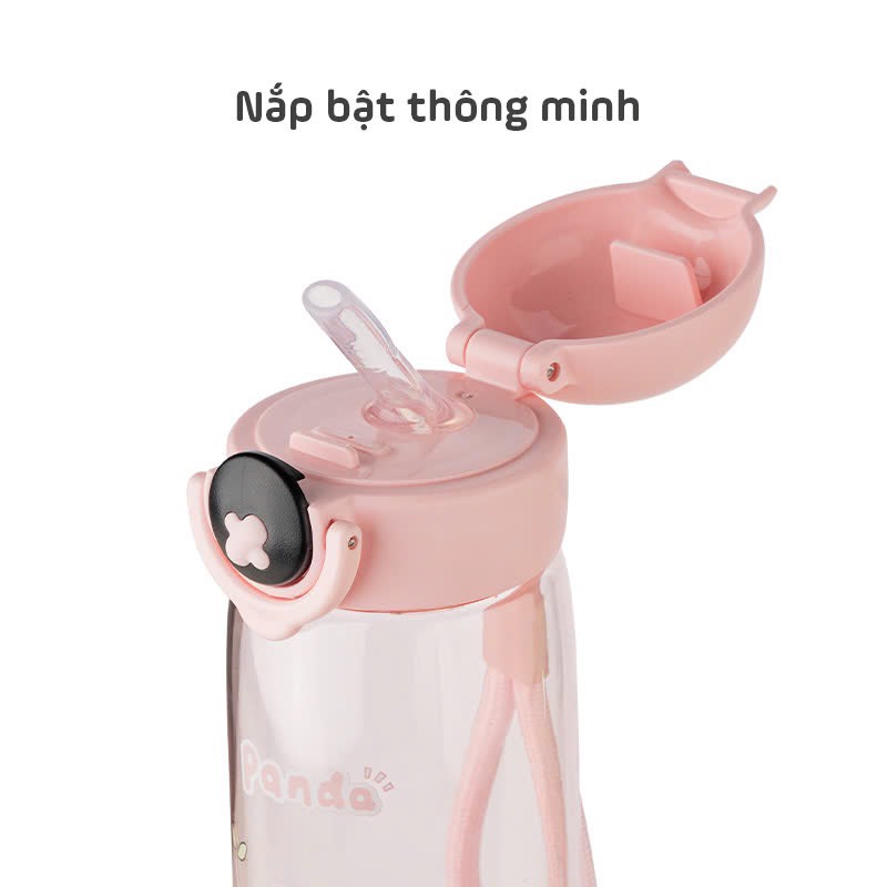 BÌNH NƯỚC TRẺ EM PANDA 480ML HOKORI 0080