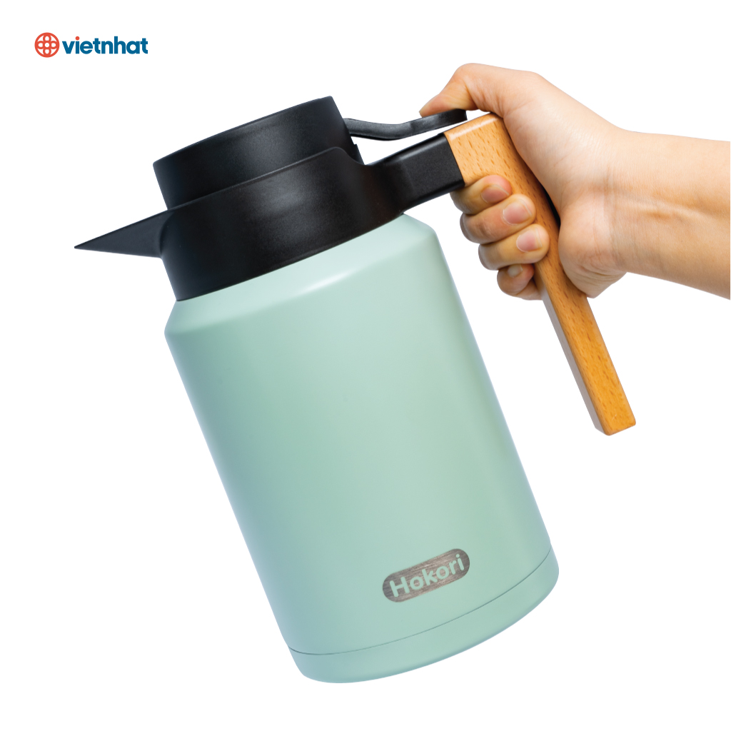 BÌNH GIỮ NHIỆT QUAI GỖ 1500ML HOKORI 0115