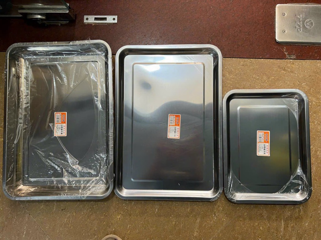 khay inox 40x60 sâu dày tem xanh