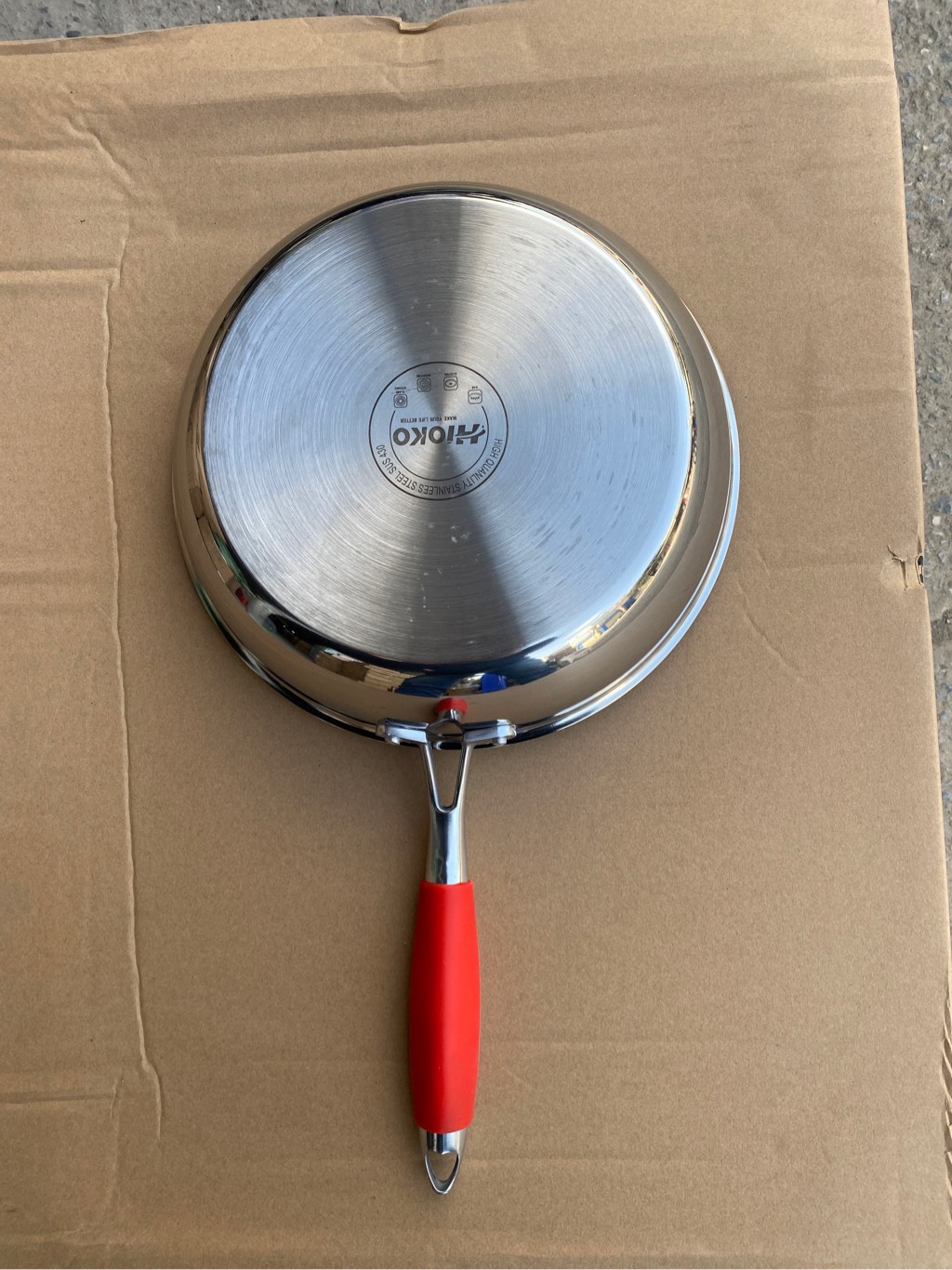 chảo inox liền khối  đáy từ 28 cm hioko