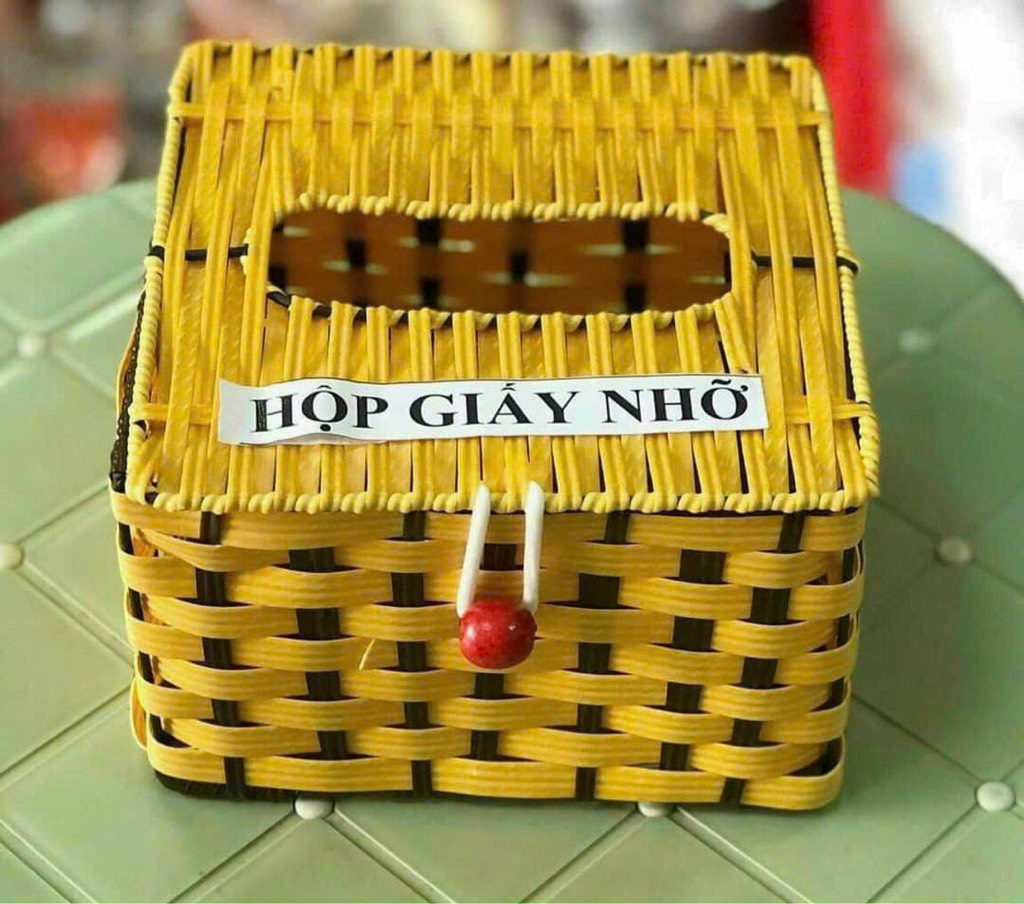 ống giấy mây đan