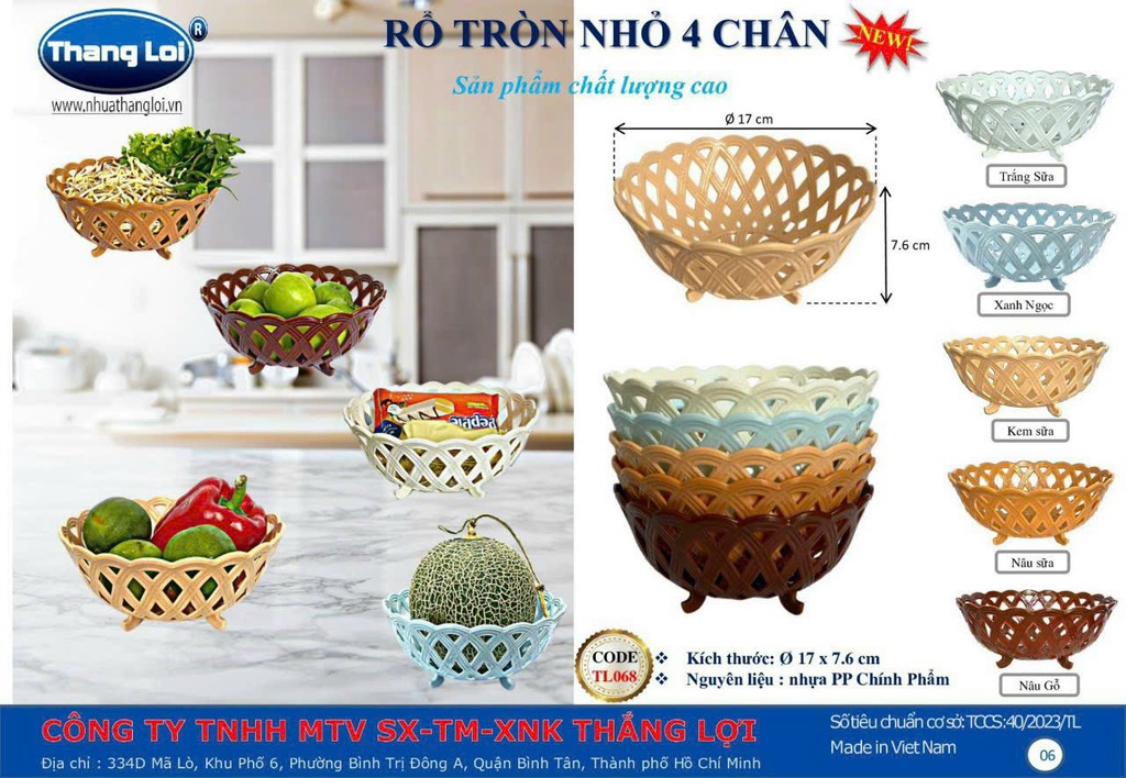Rổ tròn nhỏ 4 chân TL068